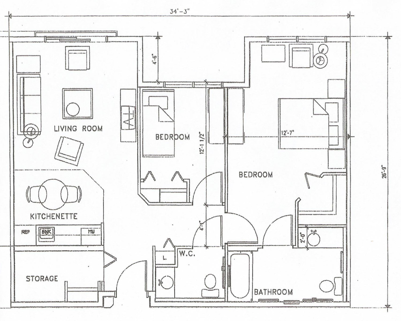 One Bedroom Plan 